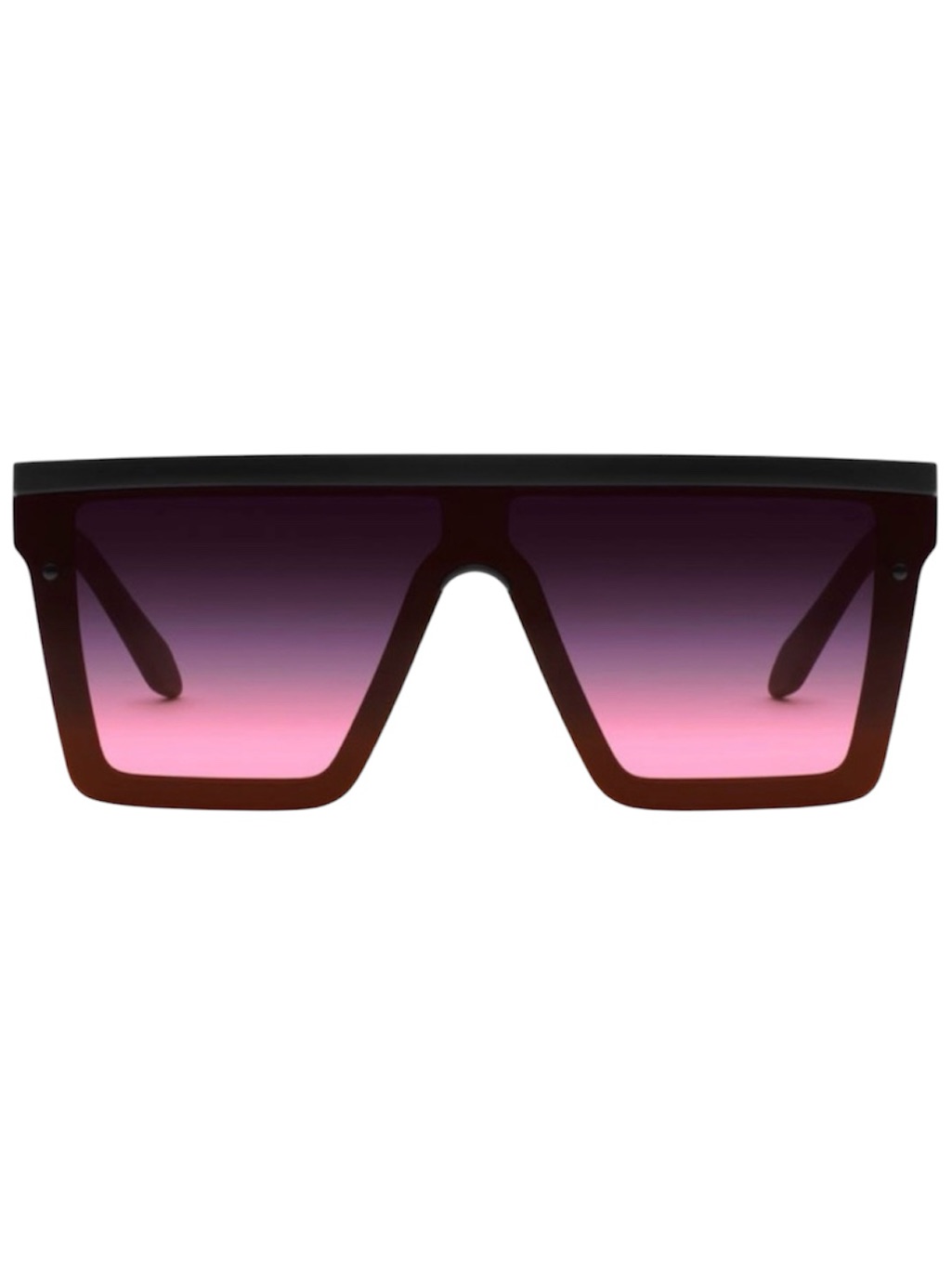 Quay Hindsight Sunglasses Matte Black Frame Black Pink Fade Lens Shield New